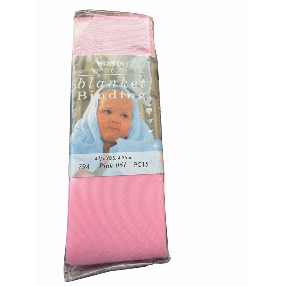 Wrights Satin Blanket Binding 794 Pink 061 2" Wide 4 3/4 Yards Long